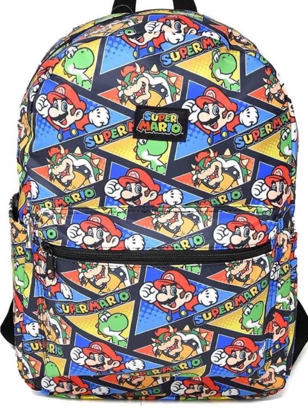 Nintendo Super Mario Printed Backpack in Red, Blue, Green, Yellow